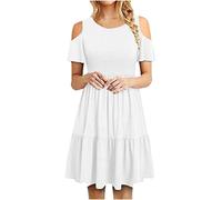 Sommerkleid Damen Elegant Geschenke für Frauen Vintage V-Ausschnitt Ärmellose Party A-Linie Sommerkleid meine bestellungen anzeigen Kurzärmeliges Swing-Kleid mit V-Ausschnitt Sommer Kurz Kleider