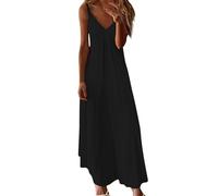 Sommerkleid Damen elegant midi Sommerkleid Maxi Trägerkleid Leicht und Luftig Kleider Sommer Elegant Kleid Große Größen Strandkleid A-Line Sommerkleider Locker Swing Kleid rot Damen sexy