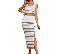 Sommerkleid Damen Knielang Geschenke für Frauen Ärmelloses Langes Kleid Sexy Enges Multi Way Bandage Dress meine bestellungen anzeigen Knielang Strandkleid Ärmellos Swing Tunika Lässige Kleid Hi
