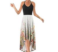 Sommerkleid Damen Knielang Geschenke für Frauen Festliches Ballkleid Brautjungfernkleider für Hochzeit Knielang Ärmellos Etuikleid Elegant Cocktailkleid Lang Spitzenkleid Glitzer Kleid V-Ausschn