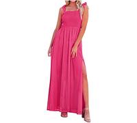 Sommerkleid Damen Knielang Geschenke für Frauen Schulterfrei Elegant Maxikleid Sommerkleid Partykleid A Linie Saterkleid Spaghettiträger Sommerkleid Partykleid A Linie Kleid Elegant Stretchy Abe