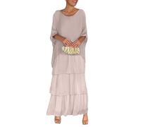 Sommerkleid Damen Lang Elegant Chiffon Maxikleider Damen Sommer Festlich Chiffonkleid A Linie Kleider Hochzeitsgast Sommerkleider Frauen Leicht Und Luftig Stufenkleid 3/4 Ärmel Damenkleider