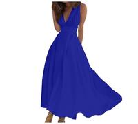 Sommerkleid Damen Lang Kleider Damen Sommer Elegant Maxikleider A Linien Sommerkleider Leicht Und Luftig Strandkleid Kleid Damenkleider Leichtes Maxikleid Luftiges Partykleid Freizeitkleider