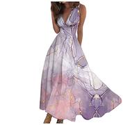Sommerkleid Damen Lang Kleider Damen Sommer Elegant Maxikleider A Linien Sommerkleider Leicht Und Luftig Strandkleid Kleid Damenkleider Leichtes Maxikleid Luftiges Partykleid Blumenkleid