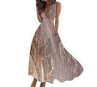Sommerkleid Damen Lang Kleider Damen Sommer Elegant Maxikleider A Linien Sommerkleider Leicht Und Luftig Strandkleid Kleid Damenkleider Leichtes Maxikleid Luftiges Partykleid Blumenkleid
