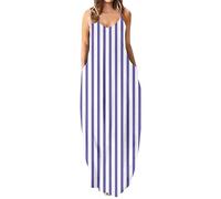 Sommerkleid Damen Lang MaxiKleid Kurzarm Kleid,Sommerkleid Lang T-Shirt Kleid Große Größen Lässige Locker Lang Kleider mit Schlitz Sommerkleid Lang Ärmellos Luftige Partykleid A-Linie Modisc