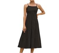 Sommerkleid Damen Lang Sale Angebote Elegant Brautjungfernkleid Trauzeugin Hochzeit Gast Kleid Vintage Knielang Neckholder Swing Retro Rockabilly Kleid Bodycon Partykleid mit Schlitz Satin Figurb