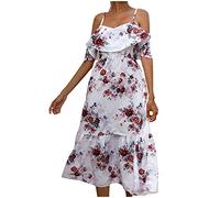 Sommerkleid Damen Lang Sale Angebote Kurzarm Etuikleid Baumwolle Leinen Freizeitkleid meine bestellungen anzeigen Elegant Neckholder Backless Lang Kleider Elegantes Trägerkleid ärmelloses Festli