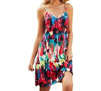 Sommerkleid Damen Lang T-Shirt Kleid Sommer,Strandkleid Damen Große Größen Freizeitkleid Shirtkleid Vintage Party Strandkleid Boho Kleider V-Ausschnitt Knopfleiste Kleider Brautjungfernkleid