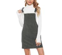 Sommerkleid Damen Latzrock Cord Latzkleid Overallkleid Freizeitkleider Corduroy Mini Dress a Linie Kleid Quadratischer Ausschnitt Ärmellos T-Shirt Strandkleid Mit Taschen