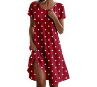 Sommerkleid Damen Sommer Puffärmel Kleid Midi Wickelkleid Stillkleid Kleider In Kurzgrößen Sommerkleider Für Frauen Elegant Festlich Boho Midikleid Große Größen Korsett Dunkelblau Locker Hawaii Ab 50