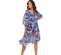 Sommerkleid ecru-himmelblau-bedruckt 40/42 Polyester