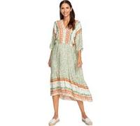 Sommerkleid ecru-orange-gemustert 42