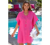 Sommerkleid FEEL GOOD "Tunika", Damen, Gr. 40/42, Normalgrößen, pink (fuchsia), 100% Baumwolle, unifarben, kurz, Rundhals, Kleider Sommerkleid (77808417-40) fuchsia