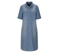 Sommerkleid GOLDNER "Baumwollkleid mit heller Waschung", Damen, Gr. 38, N-Gr, blau, Obermaterial: 100% Baumwolle CO., gerade, Kleider Sommerkleid, Nahttaschen an der Seite (12589560-38) blau