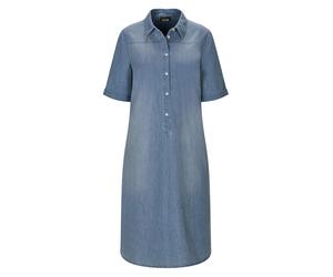 Sommerkleid GOLDNER "Baumwollkleid mit heller Waschung", Damen, Gr. 42, N-Gr, blau, Obermaterial: 100% Baumwolle CO., gerade, Kleider Sommerkleid, Nahttaschen an der Seite (12589560-42) blau