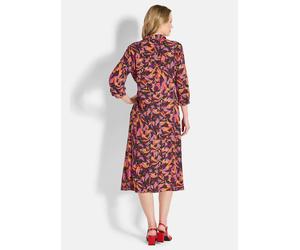 Sommerkleid GOLDNER "Fließendes Viskosekleid mit Knopfleiste", Damen, Gr. 46, N-Gr, rot (rot, gemustert), Obermaterial: 100% Viskose CV., Kleider Sommerkleid, Manschettenärmel (94924211-46) rot, gemus