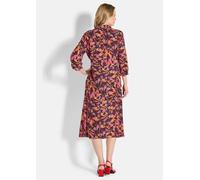 Sommerkleid GOLDNER "Fließendes Viskosekleid mit Knopfleiste", Damen, Gr. 54, N-Gr, rot (rot, gemustert), Obermaterial: 100% Viskose CV., Kleider Sommerkleid, Manschettenärmel (94924211-54) rot, gemus