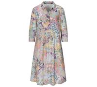 Sommerkleid GOLDNER "Kurzgröße Elegantes Viskosekleid mit Patch-Muster", Damen, Gr. 22, K-Gr, rosa (salbei, rosé, gemustert), Obermaterial: 100% Viskose CV., figurumspielend, Kleider Sommerkleid, Eing