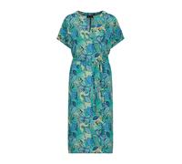 Sommerkleid GOLDNER "Kurzgröße Viskosekleid mit floralem Muster", Damen, Gr. 25, K-Gr, grün (salbei, gemustert), Obermaterial: 100% Viskose CV., tailliert, Kleider Sommerkleid, seitliche Eingrifftsche