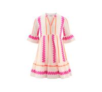Sommerkleid HAPPY GIRLS, Mädchen, Gr. 164, N-Gr, multicolour, Web, Obermaterial: 60% Baumwolle, 40% Polyester. Futter: 100% Baumwolle, ethno, gemustert, bequem knieumspielend, V-Ausschnitt, Volant, Kl