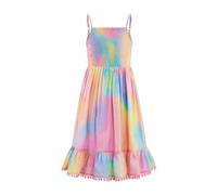 Sommerkleid HAPPY GIRLS, Mädchen, Gr. 104, N-Gr, multicolour, Web, Obermaterial: 100% Viskose, bedruckt, Basic kniebedeckend, eckiger Ausschnitt, Kleider Sommerkleid (89847308-104) multicolour