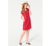 Sommerkleid HEINE "Leinenkleid", Damen, Gr. 38, Normalgrößen, rot, 100% Leinen, unifarben, kurz, Rundhals, Kleider Sommerkleid (71666910-38) rot
