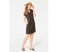 Sommerkleid HEINE "Leinenkleid", Damen, Gr. 40, Normalgrößen, braun (schokobraun), 100% Leinen, unifarben, kurz, Rundhals, Kleider Sommerkleid (53586144-40) schokobraun