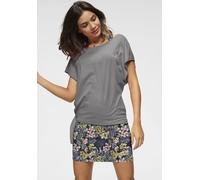 Sommerkleid KANGAROOS, Damen, Gr. 40/42, N-Gr, rosa (rosa, anthra), Single Jersey, Obermaterial: 60% Baumwolle, 40% Polyester. Kleid: 95% Baumwolle, 5% Elasthan, bedruckt, geblümt, gemustert, unifarbe