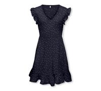 Sommerkleid KIDS ONLY "KOGHILLARY V NECK DRESS CS WVN", Mädchen, Gr. 122/128, N-Gr, night sky aop:weiß dots, Web, Obermaterial: 98% Polyester, 2% Elasthan, bedruckt, gepunktet, figurumspielend Midi, V