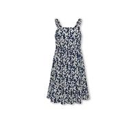 Sommerkleid KIDS ONLY "KOGZALINA LIFE STRAP DRE", Mädchen, Gr. 134, N-Gr, navy blazer, Web, Obermaterial: 100% Viskose, bedruckt, geblümt, figurumspielend normal, eckiger Ausschnitt, Kleider Sommerkle
