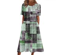 Sommerkleid Lang Damen Strandkleid Damen Große Größen Luftige Schicke Sommerkleider Blumen Sommerkleidung Multiway Italienische Kleider Infinity Hemdblusenkleid Elegant Maxikleider Locker