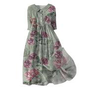 Sommerkleid Lang Sale Sommerkleid Damen Freizeit Lockere Strandkleid Damen Sommer Casual Mode Floral Gedruckt Sommerkleid Damen Lang Maxikleid Damen Sommer Abendkleider Sale Angebote Kleid Midi