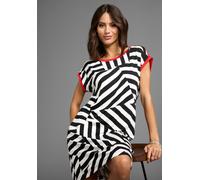 Sommerkleid LAURA SCOTT, Damen, Gr. 34, N-Gr, schwarz (schwarz, gestreift), Single Jersey, Obermaterial: 95% Viskose, 5% Elasthan, gemustert, gestreift, kontrastfarbene Details, ca. Mitte Oberschenkel