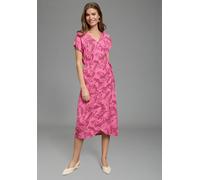 Sommerkleid LAURA SCOTT, Damen, Gr. 38, N-Gr, Kurzarm, Jersey, pink (pink, gemustert), Jersey, Obermaterial: 95% Viskose, 5% Elasthan, Paisley, figurumspielend wadenlang, V-Ausschnitt, angeschnitten,