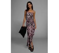 Sommerkleid LAURA SCOTT, Damen, Gr. 40, N-Gr, braun (braun, gemustert), Single Jersey, Obermaterial: 95% Polyester, 5% Elasthan, animal-print, sehr figurbetont lang, Kleider Sommerkleid, mit Spagetti-