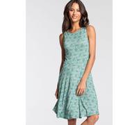 Sommerkleid LAURA SCOTT, Damen, Gr. 44, N-Gr, grün (mint, gemustert), Single Jersey, Obermaterial: 95% Viskose, 5% Elasthan, bedruckt, gemustert, mehrfarbig, figurbetont kurz, Rundhals, Kleider Sommer
