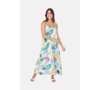 Sommerkleid LIEBLINGSSTÜCK, Damen, Gr. 44, N-Gr, bunt (mehrfarbig), Obermaterial: 100% Baumwolle, bedruckt, gemustert, mehrfarbig, figurumspielend knöchelfrei, Rundhals, Kleider Sommerkleid, mit Tropi