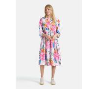Sommerkleid LIEBLINGSSTÜCK "RomyL", Damen, Gr. 38, N-Gr, pastel pink, Web, Obermaterial: 70% Baumwolle, 27% Polyamid, 3% Elasthan, gemustert, figurumspielend kniebedeckend, V-Ausschnitt, 1-Knopf-Mansc