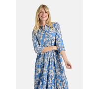 Sommerkleid LIEBLINGSSTÜCK "RorabethL", Damen, Gr. 44, N-Gr, air blau, Web, Obermaterial: 100% Viskose, geblümt, gemustert, lang, angesetztes Bündchen, Kleider Sommerkleid, mit Hemblusenkragen, 3/4-Är