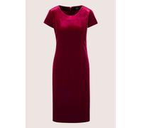Sommerkleid MADELEINE "Etuikleid Kurzarm Samtkleid in Midilänge", Damen, Gr. 44, N-Gr, rot (rubinrot), Obermaterial: 90% Polyester PES. 10% Elasthan EL., Kleider Sommerkleid (55098544-44) rubinrot