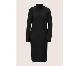 Sommerkleid MADELEINE "Jerseykleid Jersey-Kleid mit Stehkragen, Midilänge", Damen, Gr. 40, N-Gr, schwarz, Obermaterial: 50% Modal CMD. 45% Polyester PES. 5% Elasthan EL., Modern, normal, Kleider Somme