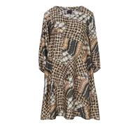 Sommerkleid MADELEINE "Kleid Bedrucktes Kleid in modischer A-Linie", Damen, Gr. 40, N-Gr, schwarz (schwarz, multicolor), Obermaterial: 100% Viskose CV., Modern, Kleider Sommerkleid (72512002-40) schwa