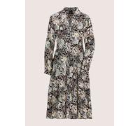 Sommerkleid MADELEINE "Kleid Druck-Damenkleid mit Knopfleiste", Damen, Gr. 36, N-Gr, beige (beige, schwarz, multicolor), Obermaterial: 100% Viskose CV., Modern, Kleider Sommerkleid, Seitliche Eingriff