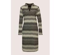 Sommerkleid MADELEINE "Kleid Elegantes Kleid mit Zick-Zack-Muster", Damen, Gr. 34, N-Gr, grau (grau, wollweiß, multicolor), Obermaterial: 63% Viskose CV. 31% Polyacryl PAN. 3% Elasthan EL. 3% Polyamid