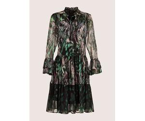 Sommerkleid MADELEINE "Kleid Elegantes Stufenkleid mit All-Over-Print", Damen, Gr. 38, N-Gr, schwarz (schwarz, taupe, multicolor), Obermaterial: 100% Polyester PES., Modern, Kleider Sommerkleid, Chiff