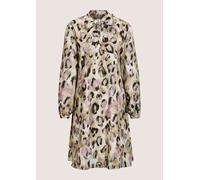 Sommerkleid MADELEINE "Kleid Fließendes Design mit Animal-Print", Damen, Gr. 40, N-Gr, schwarz (schwarz, malve, multicolor), Obermaterial: 100% Polyester PES., Modern, Kleider Sommerkleid, V-Ausschnit