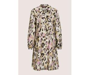 Sommerkleid MADELEINE "Kleid Fließendes Design mit Animal-Print", Damen, Gr. 42, N-Gr, schwarz (schwarz, malve, multicolor), Obermaterial: 100% Polyester PES., Modern, Kleider Sommerkleid, V-Ausschnit