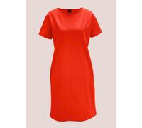 Sommerkleid MADELEINE "Kleid Jerseykleid in angesagter H-Linie", Damen, Gr. 38, N-Gr, orange (blutorange), Obermaterial: 70% Baumwolle CO. 25% Polyester PES. 5% Elasthan EL., Modern, gerade, Kleider S