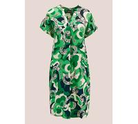 Sommerkleid MADELEINE "Kleid Lässiges Tunikakleid mit Statement-Print", Damen, Gr. 44, N-Gr, grün (grün, marine, ecru), Obermaterial: 100% Viskose CV., Modern, Kleider Sommerkleid (19290416-44) grün, 